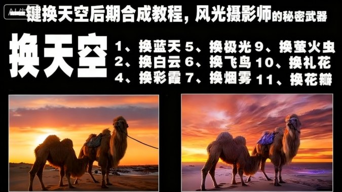 一键换天空后期合成教程,风光摄影师的秘密武器-好学创业资源