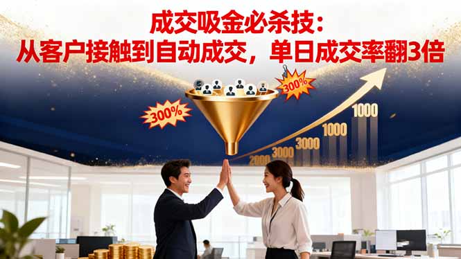 吸金成交营销必杀技:从客户接触到自动成交,单日成交率翻3倍-好学创业资源