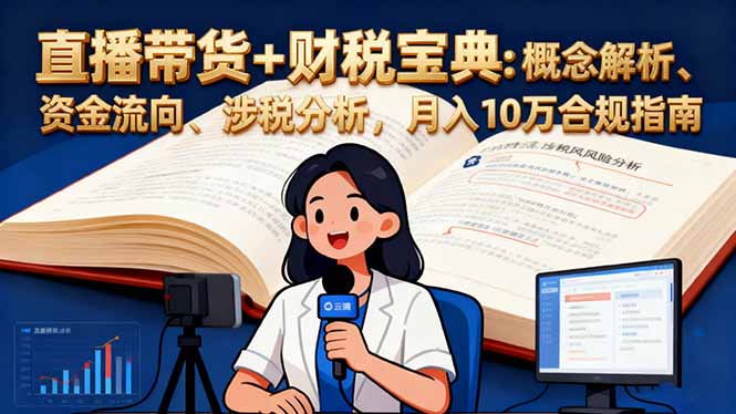 直播带货+财税宝典:概念解析、资金流向、涉税分析,月入10万合规指南-好学创业资源