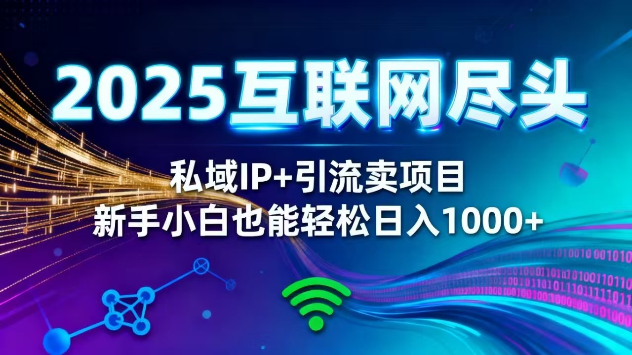 2025网创尽头王炸项目!私域 IP + 精准引流,新手小白在家躺赚日入 1000+-好学创业资源