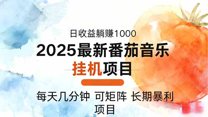 2025年最新番茄音乐人挂机项目,每天几分钟,月入1000+,可矩阵,一台...-好学创业资源