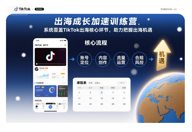 出海成长加速训练营,系统覆盖TikTok出海核心环节,助力把握出海机遇(更新)-好学创业资源