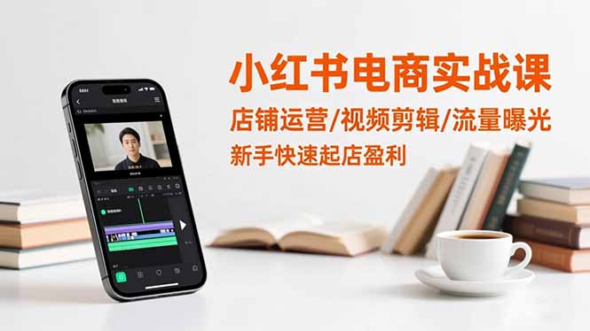 小红书电商实战课：店铺运营/视频剪辑/流量曝光，新手快速起店盈利-好学创业资源