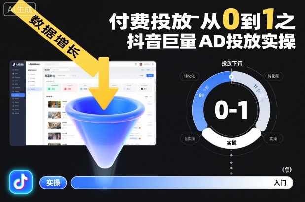 付费投放从0到1之抖音巨量AD投放实操-好学创业资源