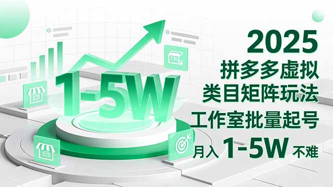 2025 拼多多虚拟类目矩阵玩法,工作室批量起号,月入 1-5W 不难-好学创业资源